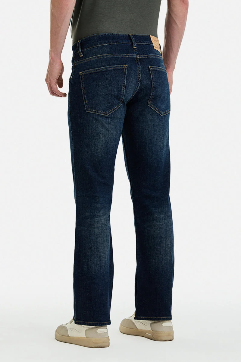 SNITCH blue Bootcut Stretch Washed Jeans for Men | Best Price UAE